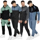 Mens Woven Tracksuit Set Stretch Zip Up Jacket Cuffed Track Pants Trousers Suit