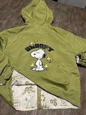 Kids Lime Green Reversible Snoopy Windbreaker Size 6/7