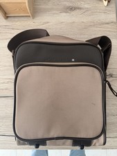 Montblanc Borsa a Tracolla Uomo in Tela Beige/Marrone con Zip e Tracolla