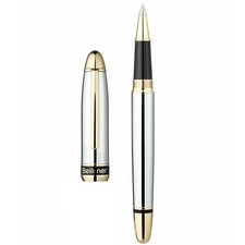 315 Luxury Rollerball Pen, Stunning Silver Chrome with Silver Chrome and Gold