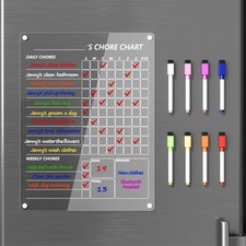 Acrylic Chore Chart Magnetic Erasable Planner To Do List for Refrigerator