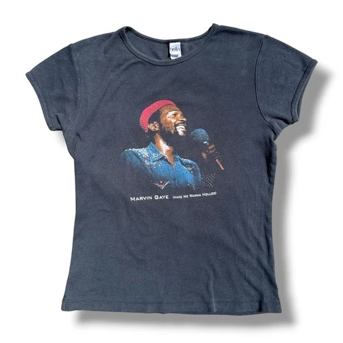 Marvin Gaye T-Shirt Large Motown Soul Graphic Ringer 1990s vintage concert t-shirt, vintage, size L, single stitch, B+ condition