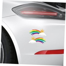 2PCS Rainbow Car Sticker Decal, Removable Colorful Vinyl Automotive Window 10cm