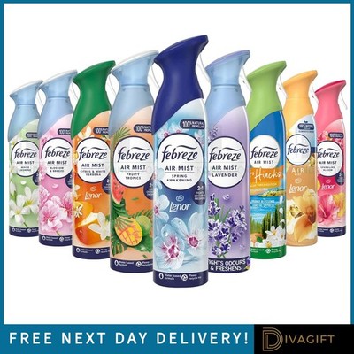 FEBREZE AIR MIST AIR FRESHENER ELIMINATES ODOURS SPRAY 185ML SELECT SCENTS NEW