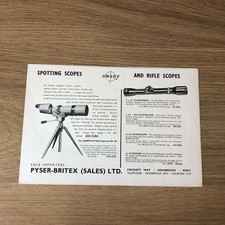 GUNS144 MAGAZINE ADVERT 6X9 PYSER-BRITEX: SWIFT SPOTTINGSCOPE 20 X 40