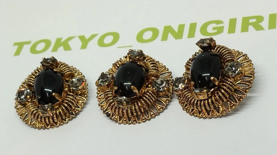 Paquete de 3 botones de resina de 25 mm color negro? botones especiales vintage Foto 2 de 4