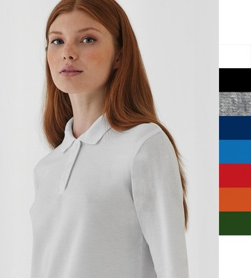B&C Damen Regular Fit Poloshirt Longsleeve Baumwolle XS bis 3XL ID.001 PWI13 NEU