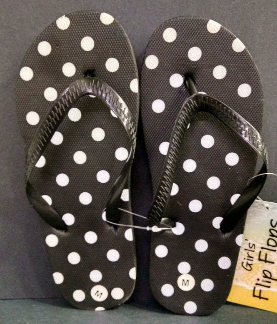 Lotto di 2 Infradito Dolgen Foam Thong Bambina Nero Bianco Taglia Media (13 1)