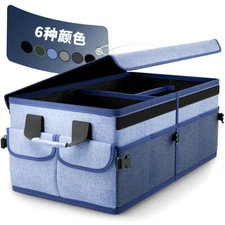 45L Multifunction Collapsible Car Trunk Organizer Cargo Luggage Storage Box Blue