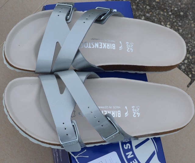 Birkenstock Yao Balance Silver Ladies Sz 11/42 Birko-Flor Upper Narrow Fit New | eBay