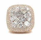 Multi Top Ring 14k Yellow Gold Plated Men's Style 5Ct Lab Created Diamond Round