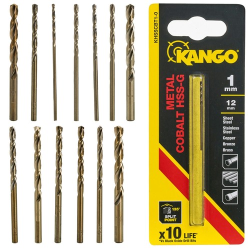 Kango 13pc Set Long Metal Wood Cobalt HSS Drill Bits Split Point Steel