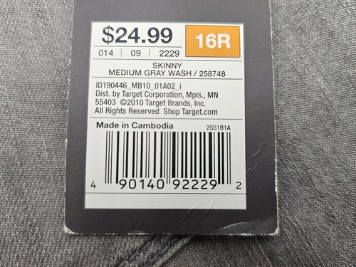 Mossimo Skinny Mid Waist & Straight Fit 3 - 16R Medium gray Wash Skinny - NWT! - Picture 7 of 7