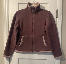 Marmot Fleece Full Zip Up Jacket Flare Pockets Purple Women s Size: S EUC
