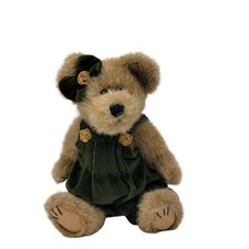 Boyds Bear 10" In Dk Green Jumper & Yellow Roses