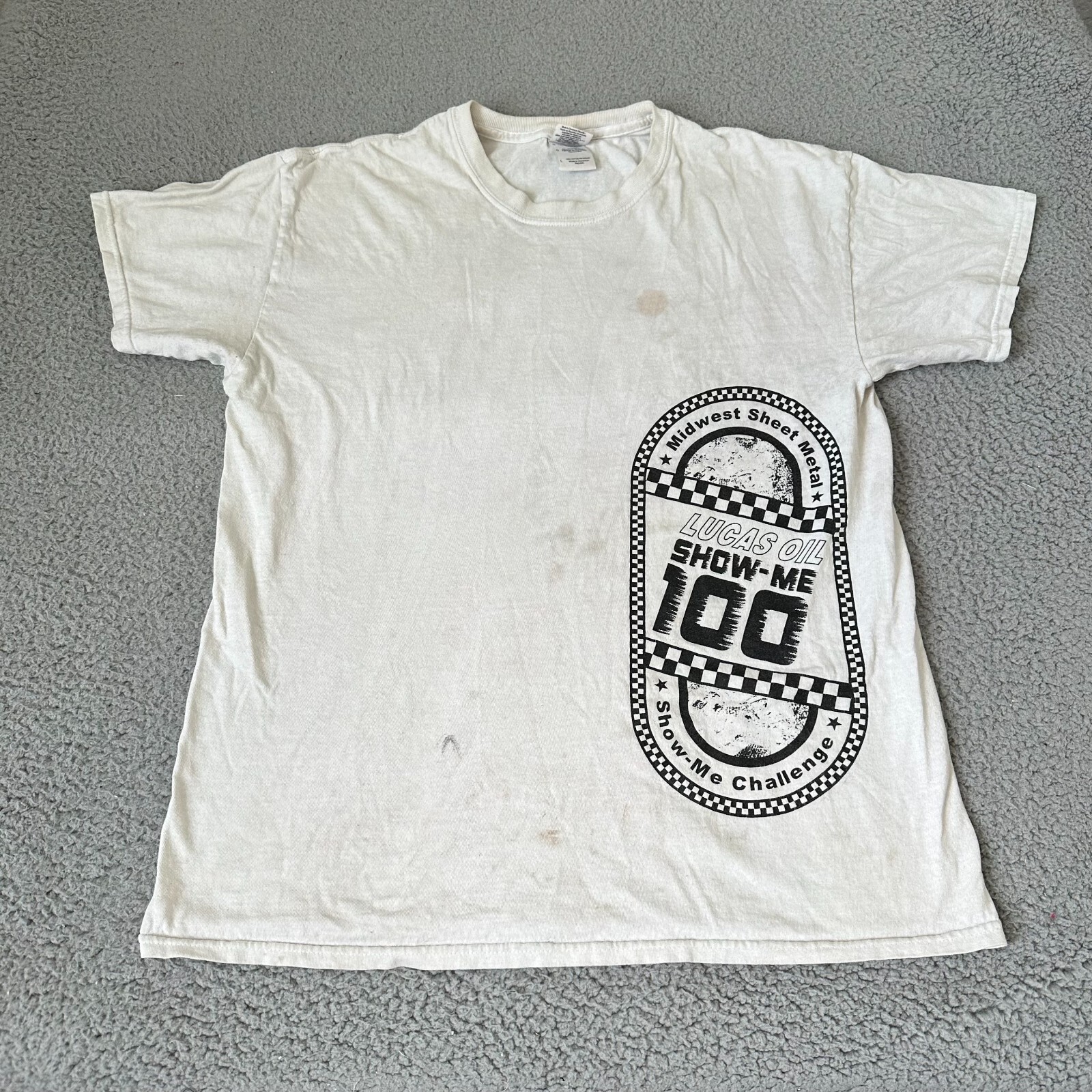 Shirt Mens Large White 90s Motors Racing Show Me Challenge