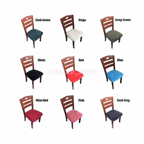 4pcs Velvet Dining Chair Covers Stretch Protector Cushion Slipcovers