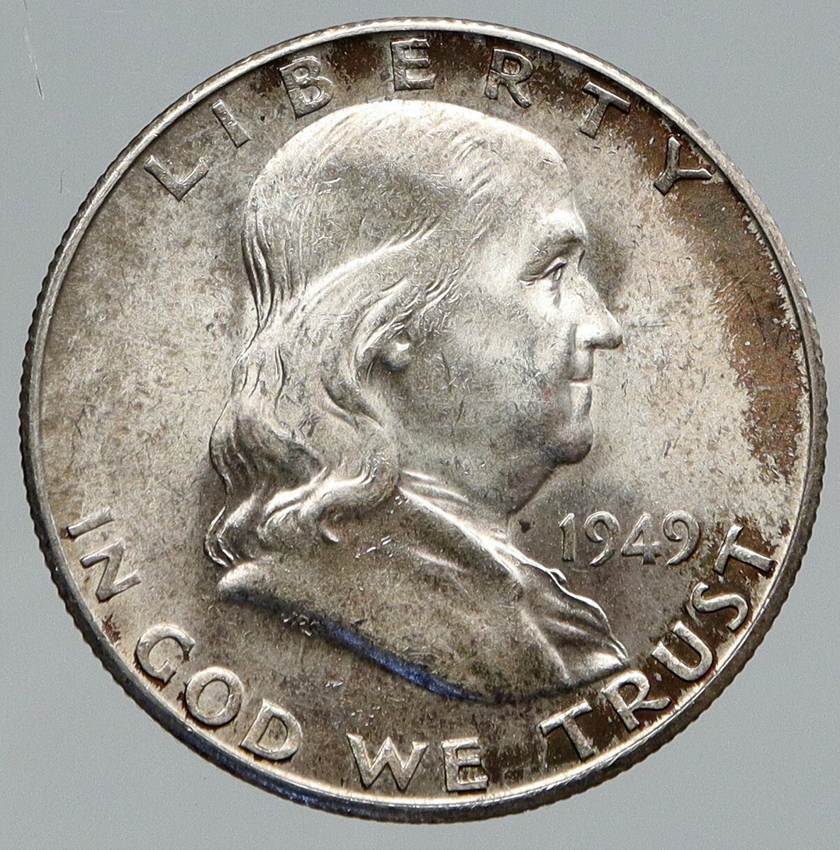 1949 S USA Benjamin Franklin LIBERTY BELL Vintage Silver Half