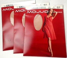 VTG NOS Mojud Seamless Runless 240 Sea Shell B 9 1/2-10 Stockings 3 Pairs