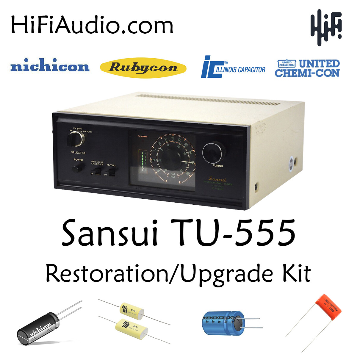 Sansui TU-555 tuner rebuild restoration recap upgrade