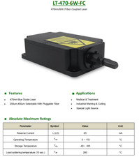 LASERTREE Multi Mode Fiber Coupled Laser 470nm 6W 10W Diode Laser 60μm-800μm