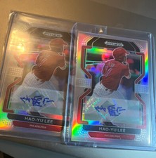 (1) One 2022 Panini Prizm Draft Refractor  Hao Yu Lee RC AUTO Tigers