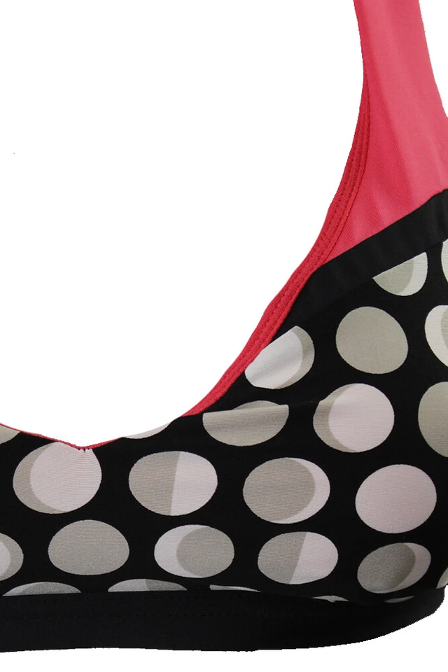 Sujetador de natación Jag negro gris punto sombra espalda cruzada XS Foto 3 de 3