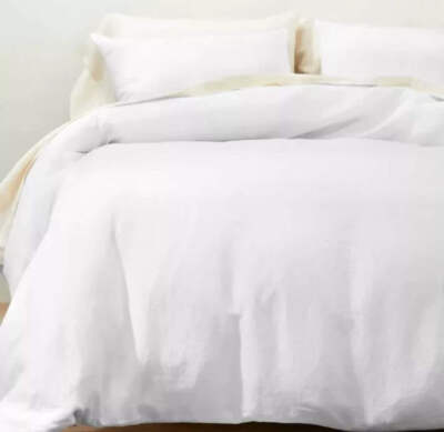 Casaluna  KING White 100% Linen Lightweight Duvet & Sham Set FREE SHIPPING