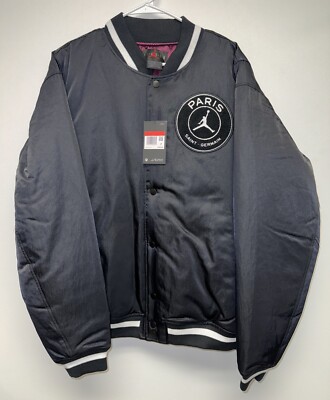 Nike Jordan Paris Saint-Germain PSG Varsity Jacket Black Size