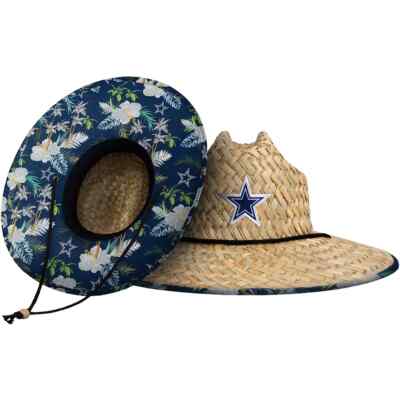 FOCO Dallas Cowboys Straw Hat Fisherman Sombrero Floral Under Brim