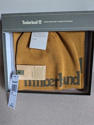 Timberland Logo Jacquard Scarf Timberland Hat And Scarf Set - Main Image