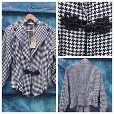 Womens Jacket Dogtooth Check Vintage Unique Vgc Worn On Film Inc Uk Pp