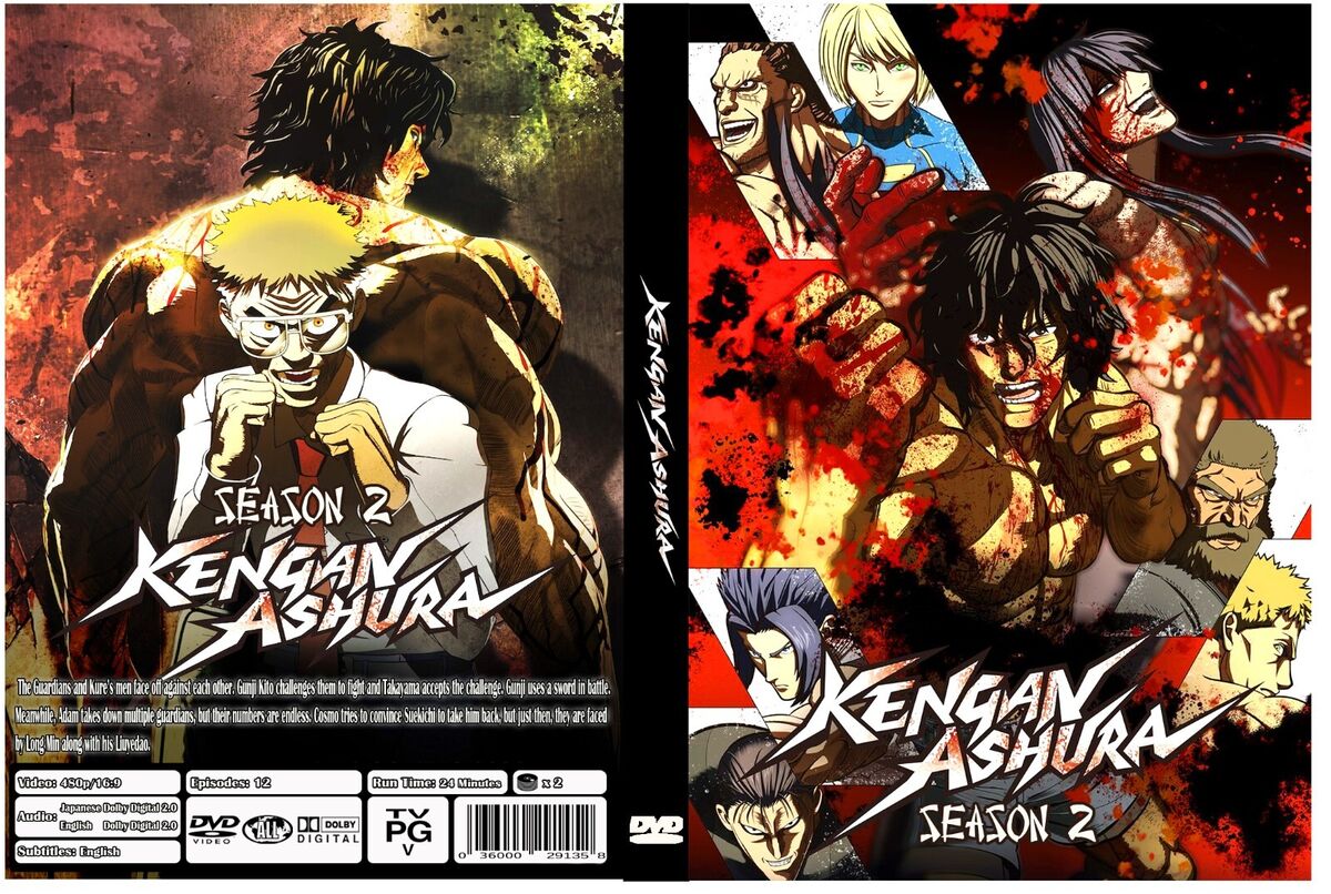 ANIME, KENGAN ASHURA, Episodes 36, ENG/AUDIO, 5 DVD, 1st & 2nd Seasons,  2019