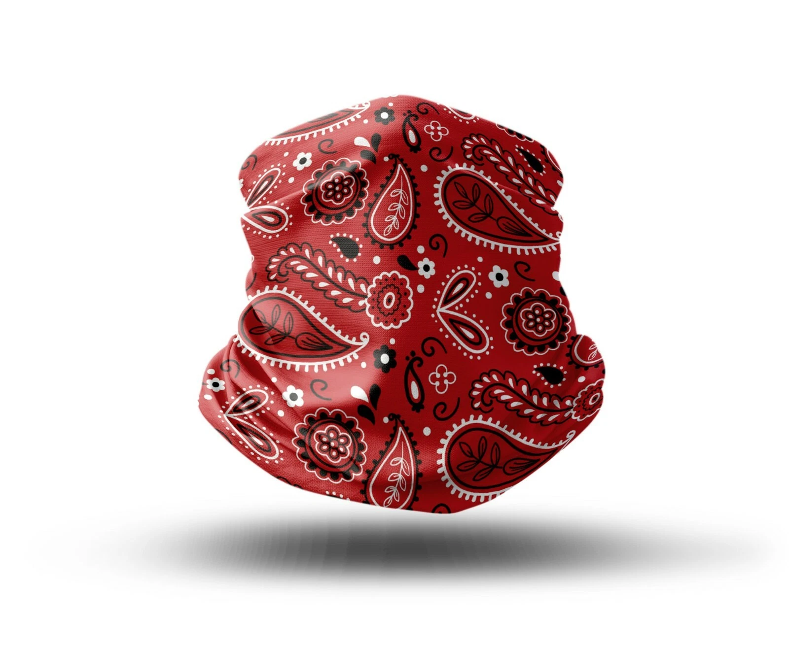 Washable Fabric Face Cover Neck Gaiter Red Bandana Style Design EU Made