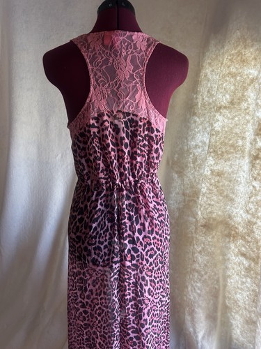 abito donna "Forever 21 Exclusive" tg. Maxi leopardo e pizzo rosa M nuovo senza etichette - Foto 4 di 5