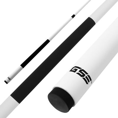 GSE White 58'' 2-Piece Fiberglass Composite Billiard Pool Cue Stick for House/Bar