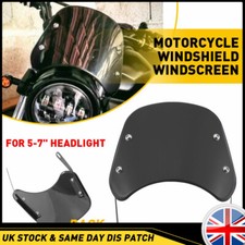 Motorcycle Windshield Wind Screen Deflector Windscreen For 5-7'' headlight 1SET