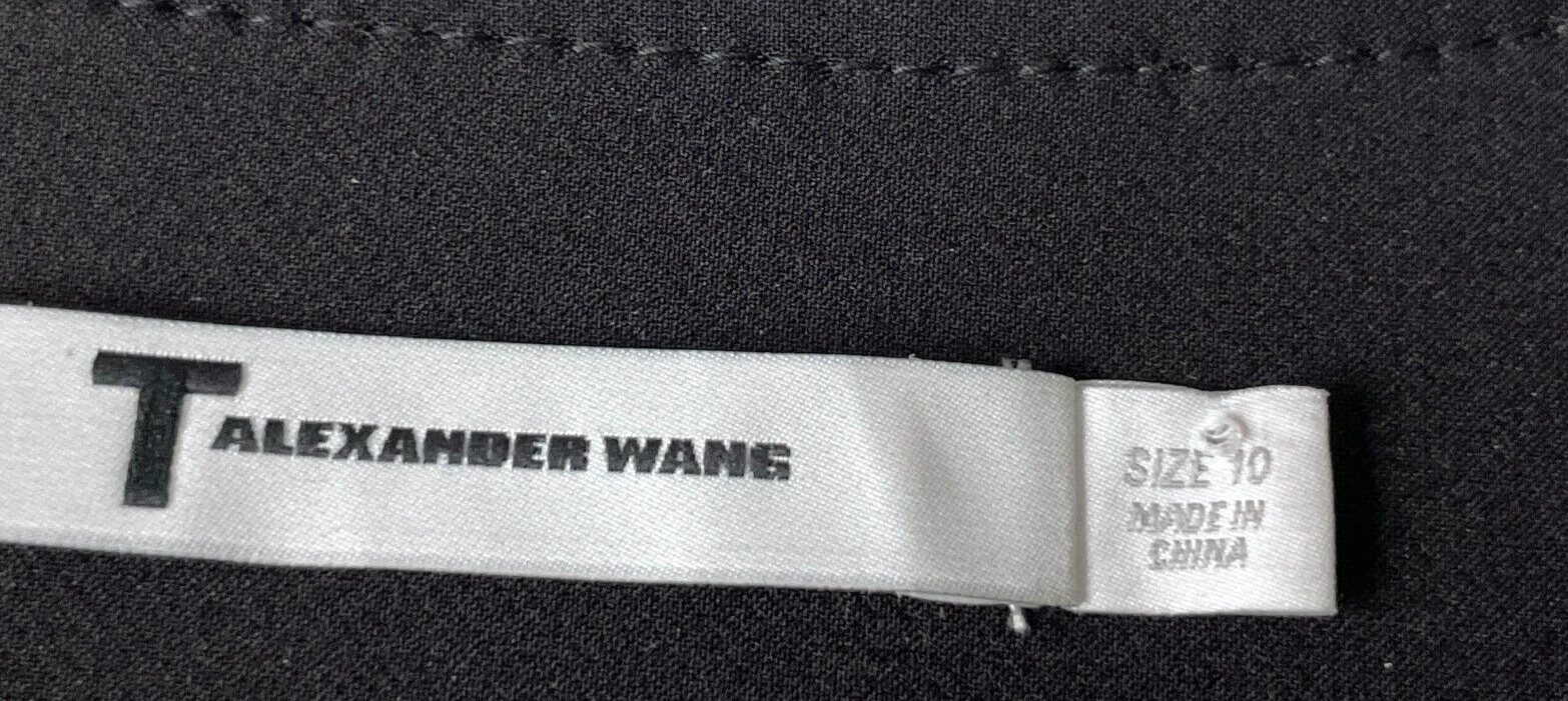 Abito da carriera T by Alexander Wang nero senza maniche tuta tecnica zip davanti taglia 10