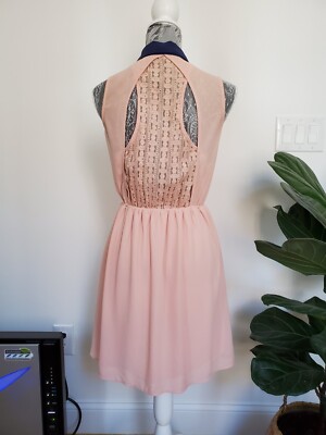 blu pepper pink dress Blu Pepper Smocked Sweetheart Tiered Tie Strap Maxi Dress CR2442 Pink / Large