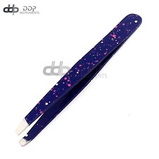 Blue  White Slant Tweezers Eyebrow, Ingrown ,Facial  Nose Hair Tweezers