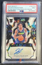2023-24 Select Julian Strawther Auto Youth Explosion Rookie White Ice /25 PSA 9