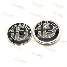 2pcs 8174 Mm Alfa Romeo Black Front Hood Rear Boot Trunk Ornaments