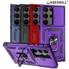 For Samsung Galaxy S25 S24 S23 S22 S21 S20 FE Ultra Ring Stand Rugged Case Cover