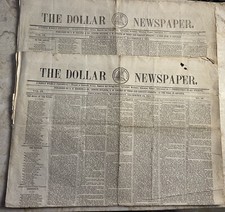 The Dollar Newspapers 1851 Set Of 2 December And January Philadelphia Gold Rush