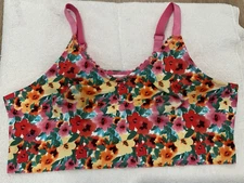 RUBY RIBBON Floral-Print Bralette Demiette Bra 34 Wire Free Compression 1799