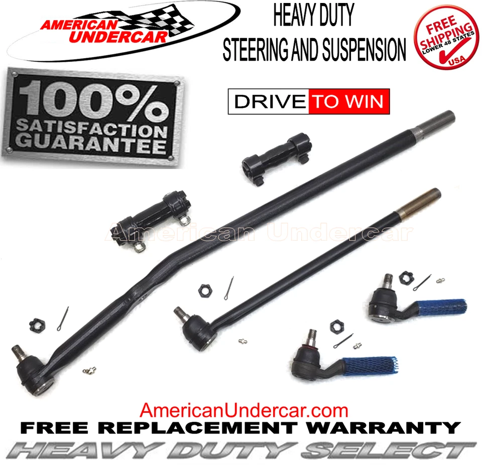 1995 1996 1997 Ford F250 HD 4x4 HD Tie Rod Drag Link Sleeves Steering Kit - Image 2 of 4