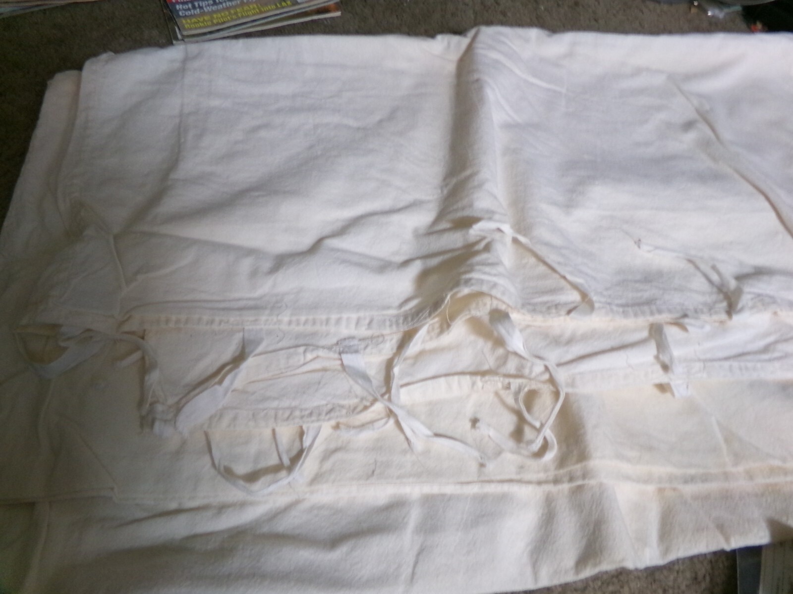 VINTAGE FEATHER BED COVER WITH TIES USED ON GRAMS FEATHER BED eBay