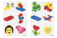 12 X BuIlding Blocks Brickz Temporary Tattoos. Birthday Party Bag Fillers