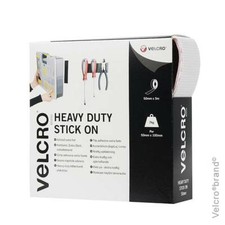 Official Velcro&reg; Heavy Duty Stick On White 50 MM x5M hook & loop adhesive strips