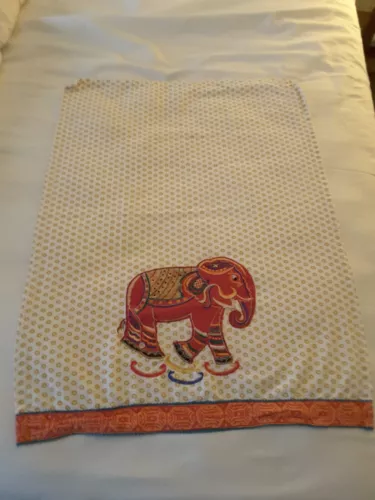 Elephant Kitchen Tea Towel Embroidered Decal 100% Cotton World Market